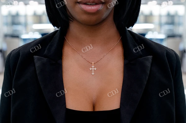 0.45CTW Three Point Cross Diamond Pendant  customdiamjewel   