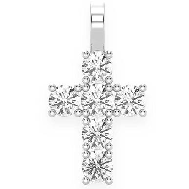 1.50CTW Round Diamond Cross Pendant  customdiamjewel   