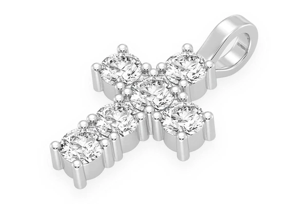 1.50CTW Round Diamond Cross Pendant  customdiamjewel   