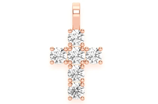 1.50CTW Round Diamond Cross Pendant  customdiamjewel   