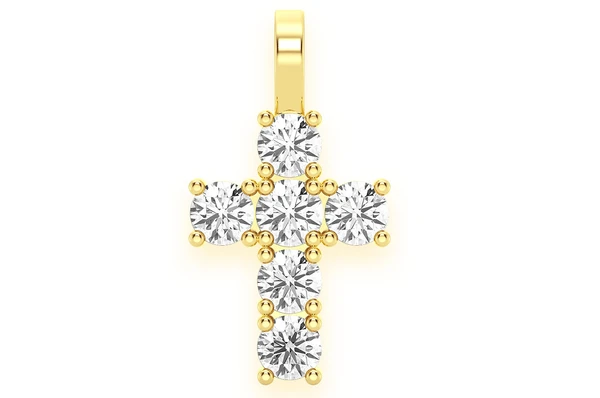 1.50CTW Round Diamond Cross Pendant  customdiamjewel   