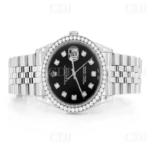 Hip Hop 36MM Stainless Steel Rolex Diamond Watch (1.50CTW)  customdiamjewel   