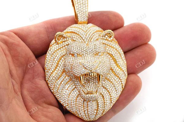 15.00CTW Hip Hop Lion Head Pendant  customdiamjewel   