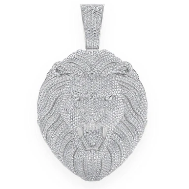 15.00CTW Hip Hop Lion Head Pendant  customdiamjewel   