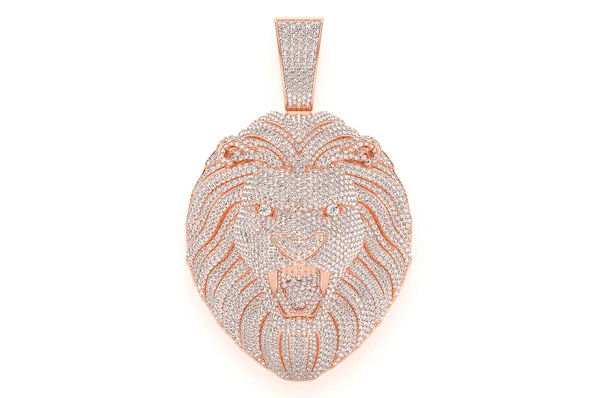 15.00CTW Hip Hop Lion Head Pendant  customdiamjewel   