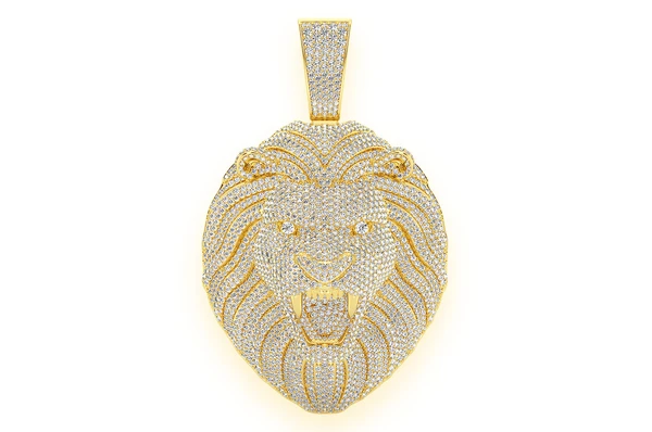 15.00CTW Hip Hop Lion Head Pendant  customdiamjewel   