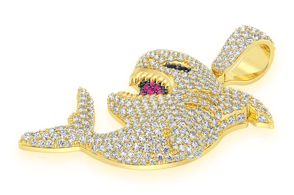 2.75CTW Diamond Shark Pendant  customdiamjewel   