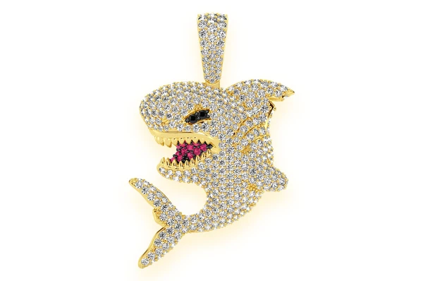 2.75CTW Diamond Shark Pendant  customdiamjewel   