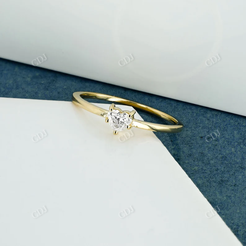 0.25CTW Heart Shaped Lab Grown Diamond Solitaire Engagement Ring  customdiamjewel 10KT Yellow Gold VVS-EF