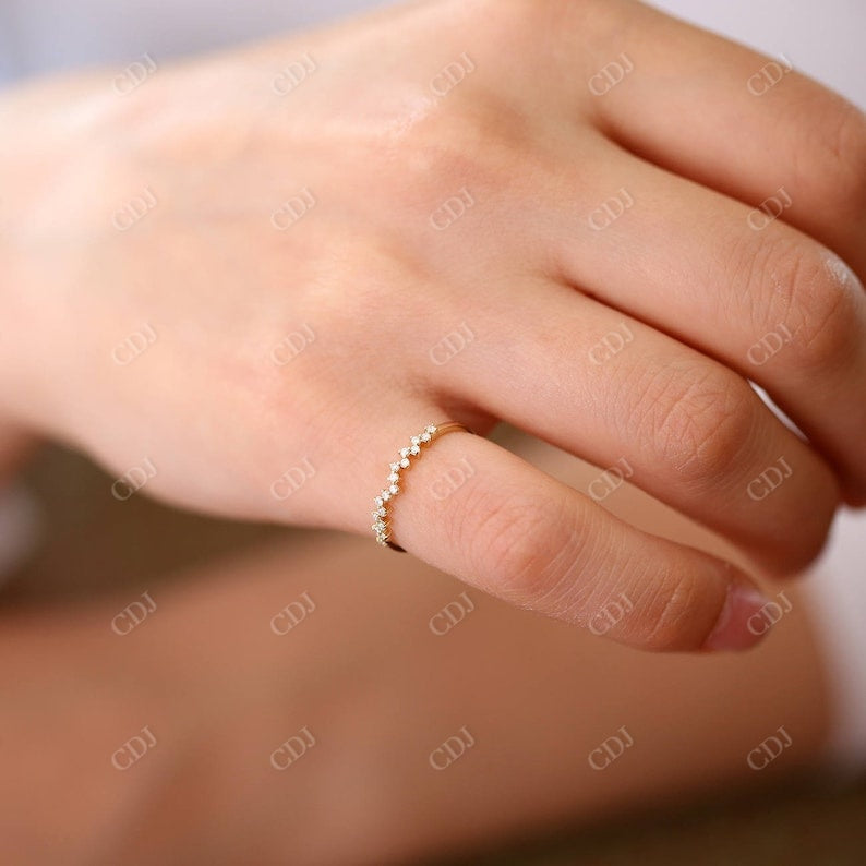 0.15CTW Natural Diamond Half Eternity Dainty Stackable Ring  customdiamjewel   