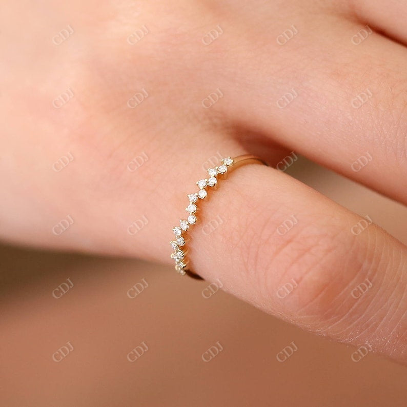 0.15CTW Natural Diamond Half Eternity Dainty Stackable Ring  customdiamjewel   