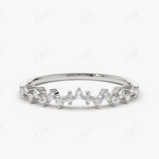 0.15CTW Lab Grown Diamond Stackable Wedding Band  customdiamjewel 10KT White Gold VVS-EF