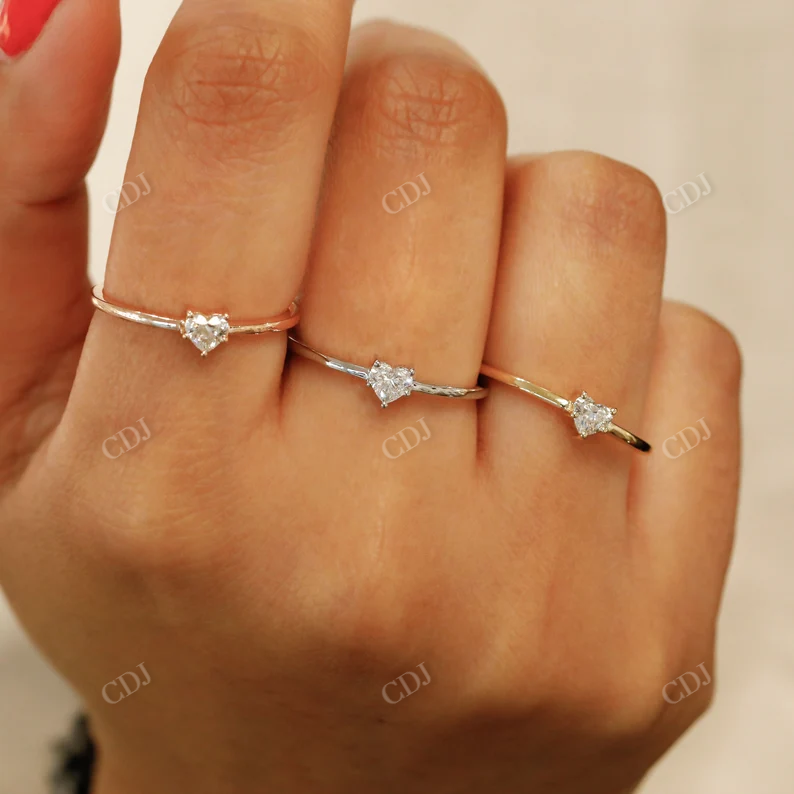 0.25CTW Heart Shaped Lab Grown Diamond Solitaire Engagement Ring  customdiamjewel   