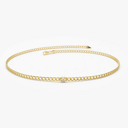 14k Gold Link Chain Heart Cut Natural Diamond Bezel Set Bracelet  customdiamjewel 10 KT Solid Gold Yellow Gold VVS-EF