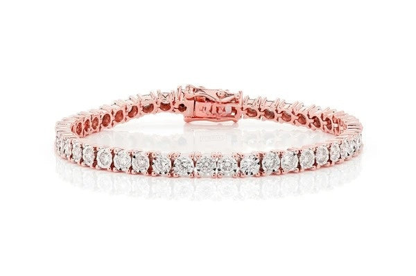 Trendy Rose Gold Diamond Tennis Bracelet  customdiamjewel   