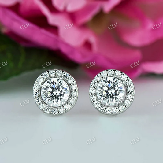 3.0CT Moissanite Round Stud Diamond Earring  customdiamjewel Sterling Silver White Gold VVS-EF