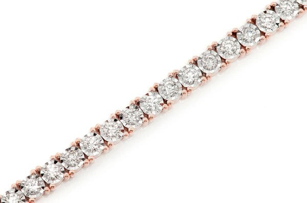 Trendy Rose Gold Diamond Tennis Bracelet  customdiamjewel   