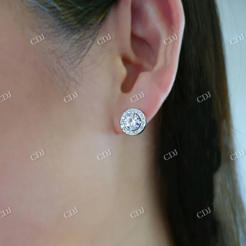 3.0CT Moissanite Round Stud Diamond Earring  customdiamjewel   