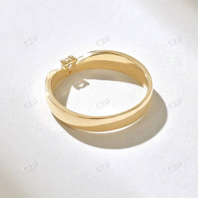 0.06CTW Tiny Lab Grown Wishbone Solo Diamond Wedding Band  customdiamjewel   