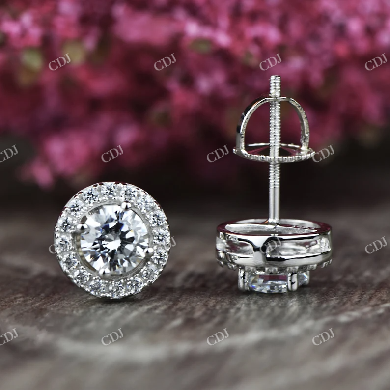 3.0CT Moissanite Round Stud Diamond Earring  customdiamjewel   