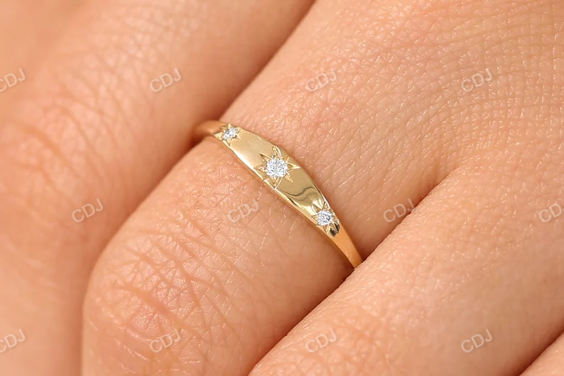 0.06 CTW Minimalist Lab Grown Diamond Wedding Band  customdiamjewel   