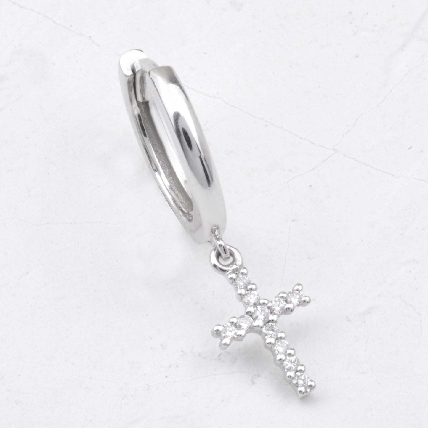 Moissanite Dangling Cross Diamond Earrings  customdiamjewel   