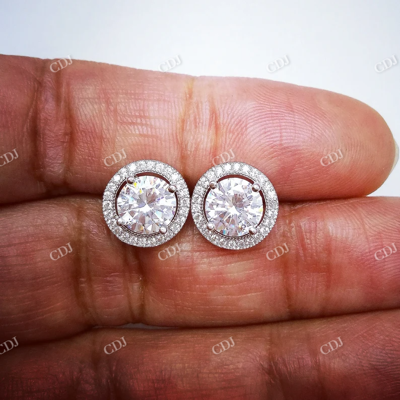 3.0CT Moissanite Round Stud Diamond Earring  customdiamjewel   