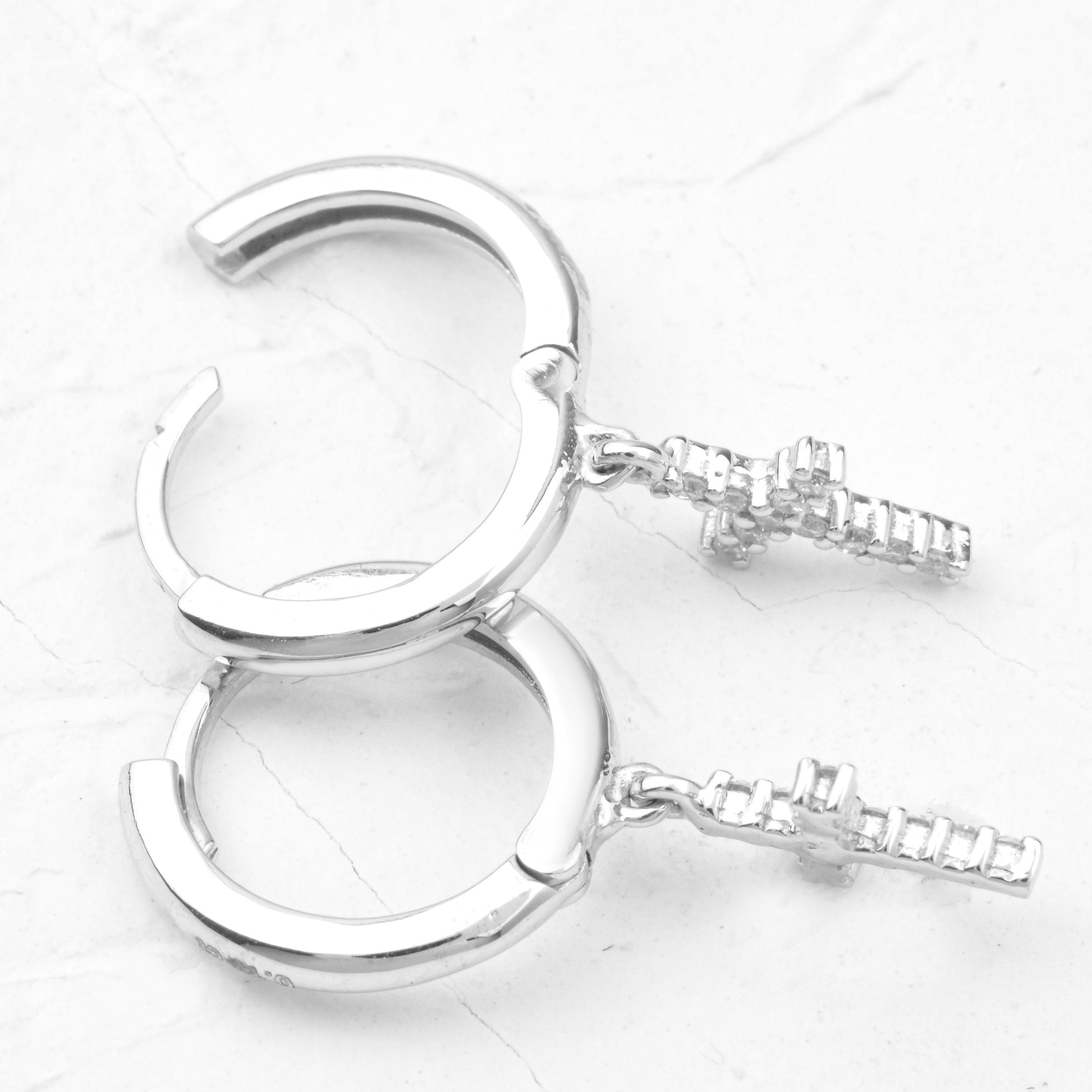 Moissanite Dangling Cross Diamond Earrings  customdiamjewel   