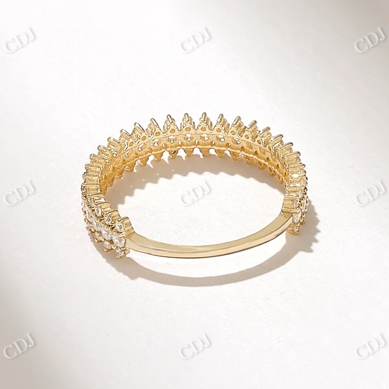 0.55CTW Minimalist Antique Half Eternity Diamond Wedding Band  customdiamjewel   