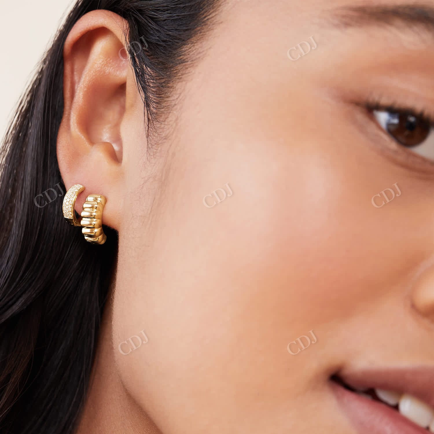 Unique Charlotte 14K Gold Hoops Classy Earrings  customdiamjewel   