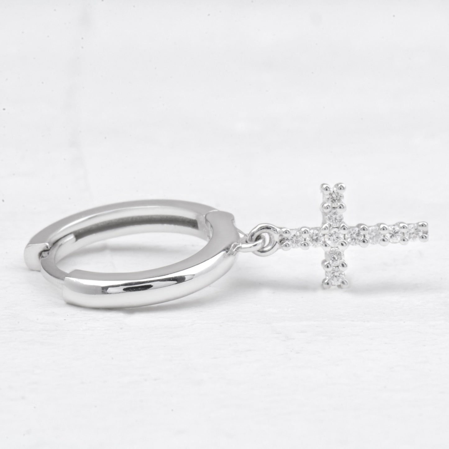 Moissanite Dangling Cross Diamond Earrings  customdiamjewel   