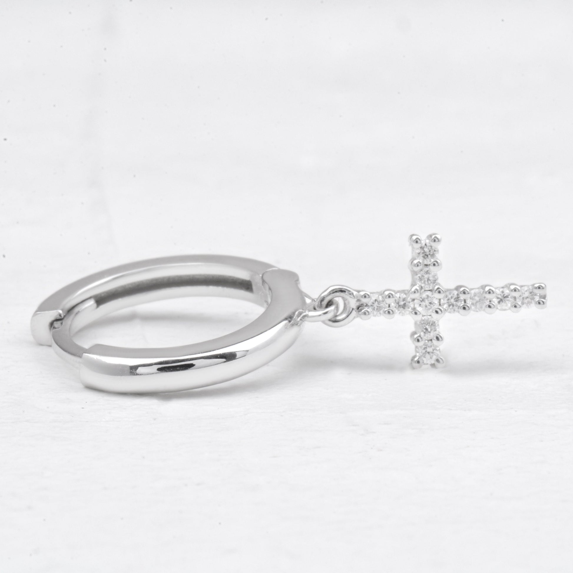 Moissanite Dangling Cross Diamond Earrings  customdiamjewel   