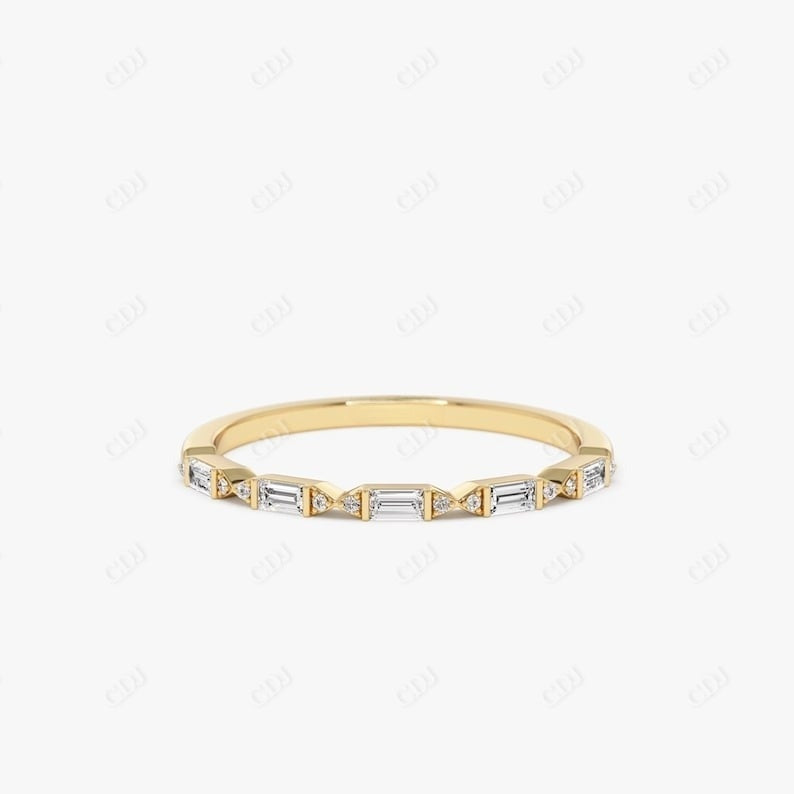 0.19 CTW Baguette Lab Grown Diamond Wedding Band  customdiamjewel 10KT Yellow Gold VVS-EF