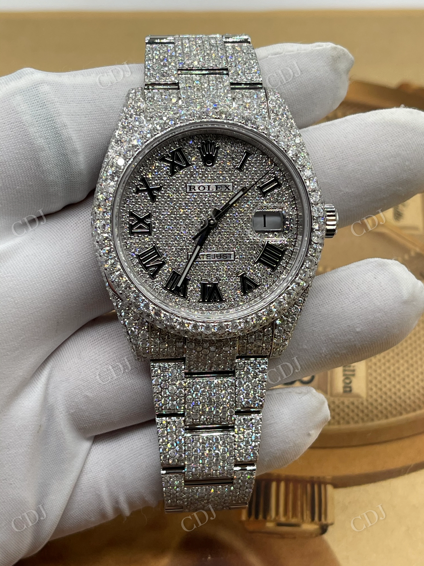 Stainless Steel Full Diamond Rolex Hip Hop Watch  customdiamjewel   