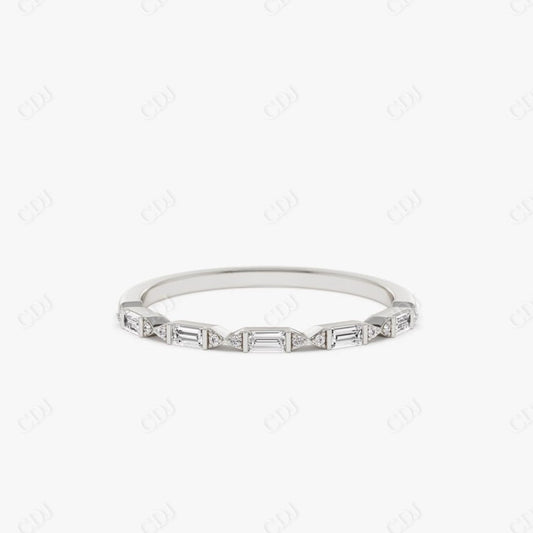 0.19 CTW Baguette Lab Grown Diamond Wedding Band  customdiamjewel 10KT White Gold VVS-EF