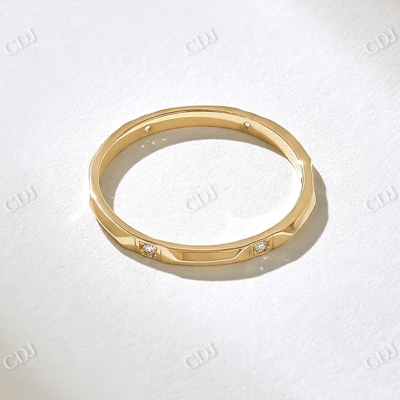 0.06CTW Bezel Diamond Pyramid Wedding Band  customdiamjewel   