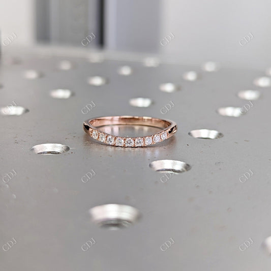 0.08CTW Curved Diamond Half Eternity Wedding Band  customdiamjewel   