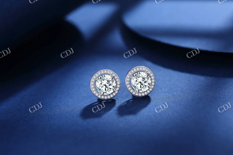 3.0CT Moissanite Round Stud Diamond Earring  customdiamjewel   