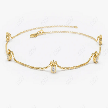 0.18CTW Lab Grown Diamond Solitaire Bracelet  customdiamjewel Sterling Silver Yellow Gold VVS-EF