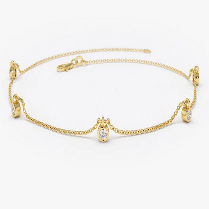 Dainty Thin 14k Gold Natural Diamond Bracelet  customdiamjewel 10 KT Solid Gold Yellow Gold VVS-EF