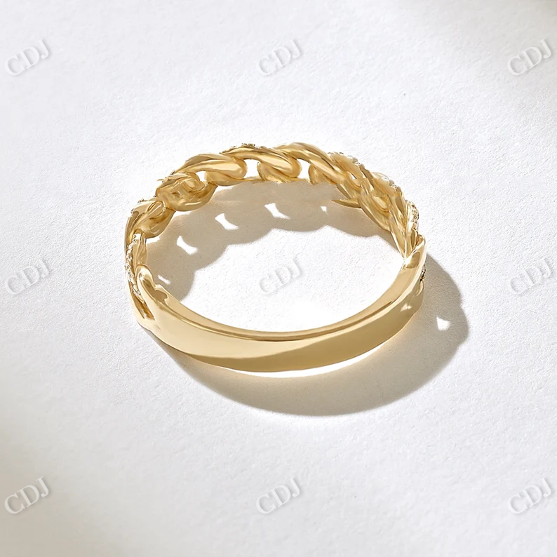 0.24CTW Round Diamond Curb Chain Wedding Band  customdiamjewel   