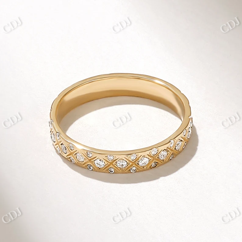 0.40CTW Criss Cross Round Cut Lab Grown Diamond Wedding Band  customdiamjewel   