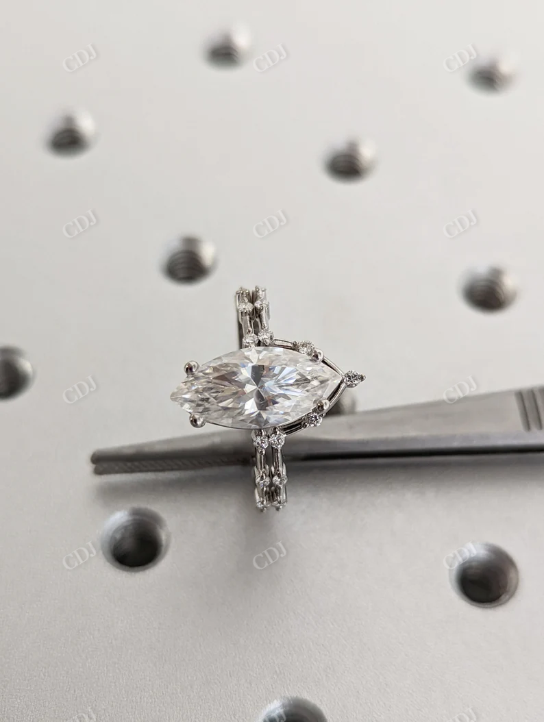 3 CT Marquise Dainty Engagement Bridal Set  customdiamjewel   