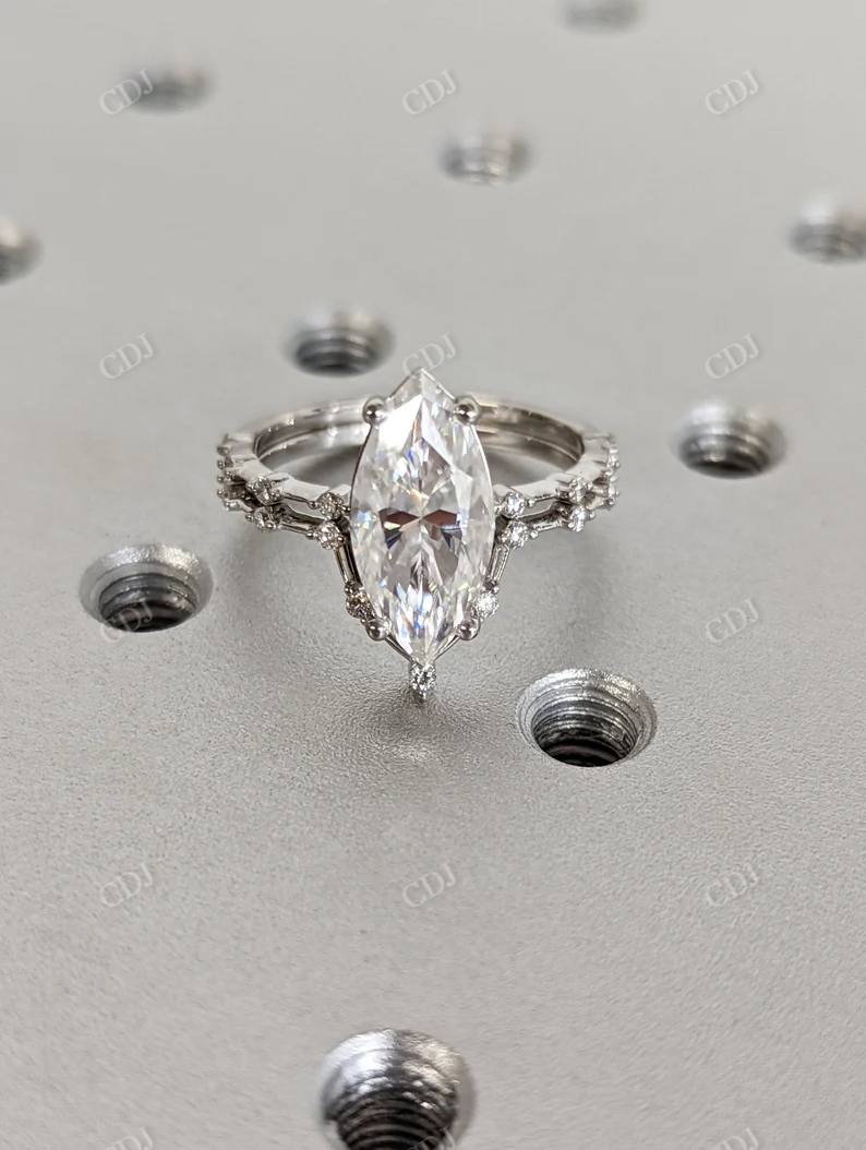 3 CT Marquise Dainty Engagement Bridal Set  customdiamjewel   