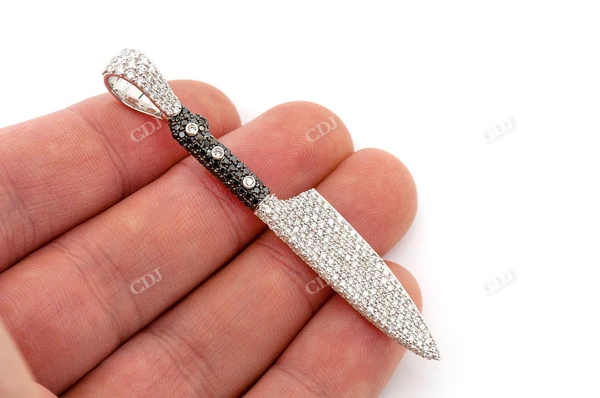 2.30CTW Kitchen Knife Black Handle Pendant  customdiamjewel   