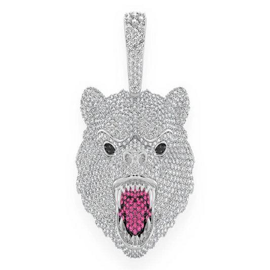 7.00CTW Bear Head Pendant  customdiamjewel   