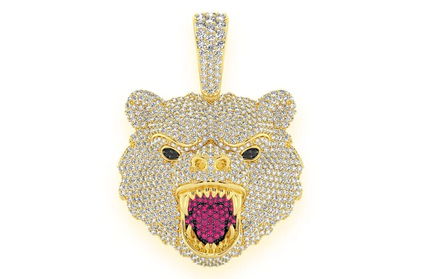 7.00CTW Bear Head Pendant  customdiamjewel   