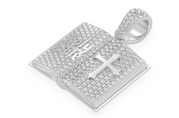 2.00CTW Open Bible Book Pendant  customdiamjewel   