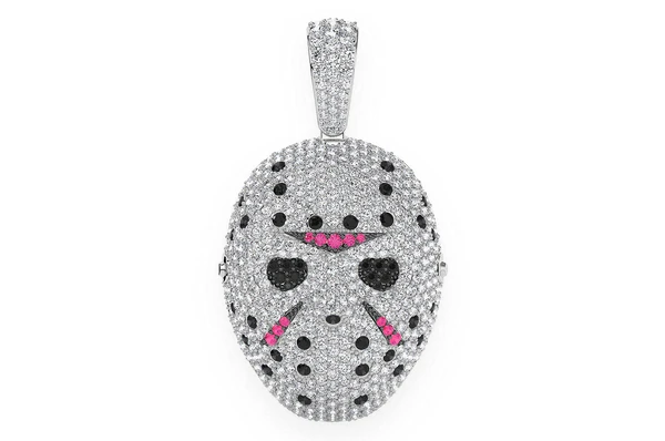 3.75CTW Hockey Mask Pendant  customdiamjewel   