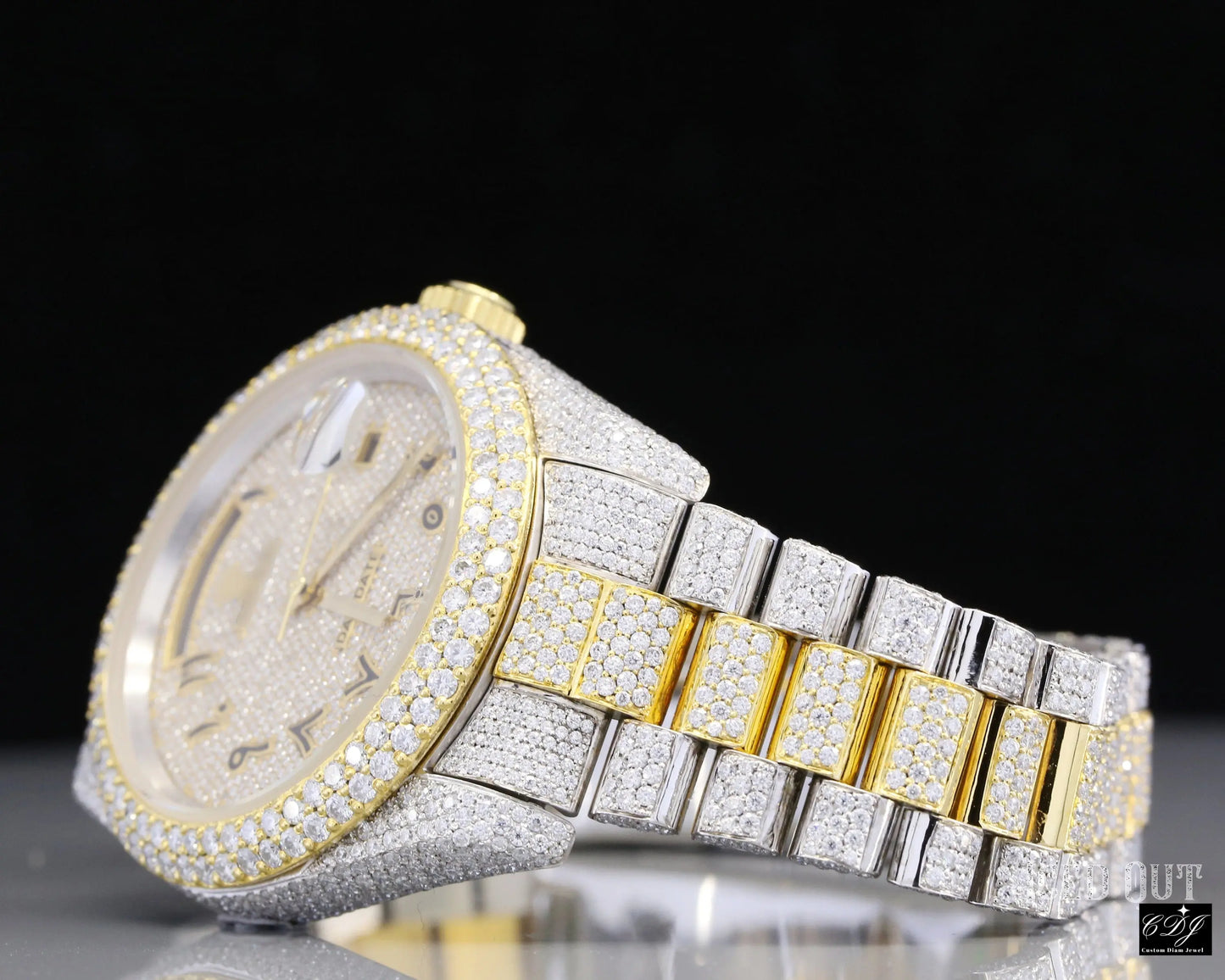 Full Diamond Waterproof luxury Wrist Watch (26.5 CT Approx)  customdiamjewel   